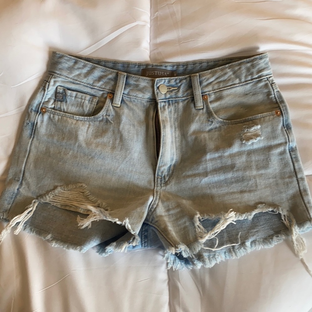 Boutique cutoff blue jean denim shorts